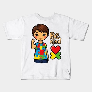 Blue Be Kind Autism Awareness Kids T-Shirt